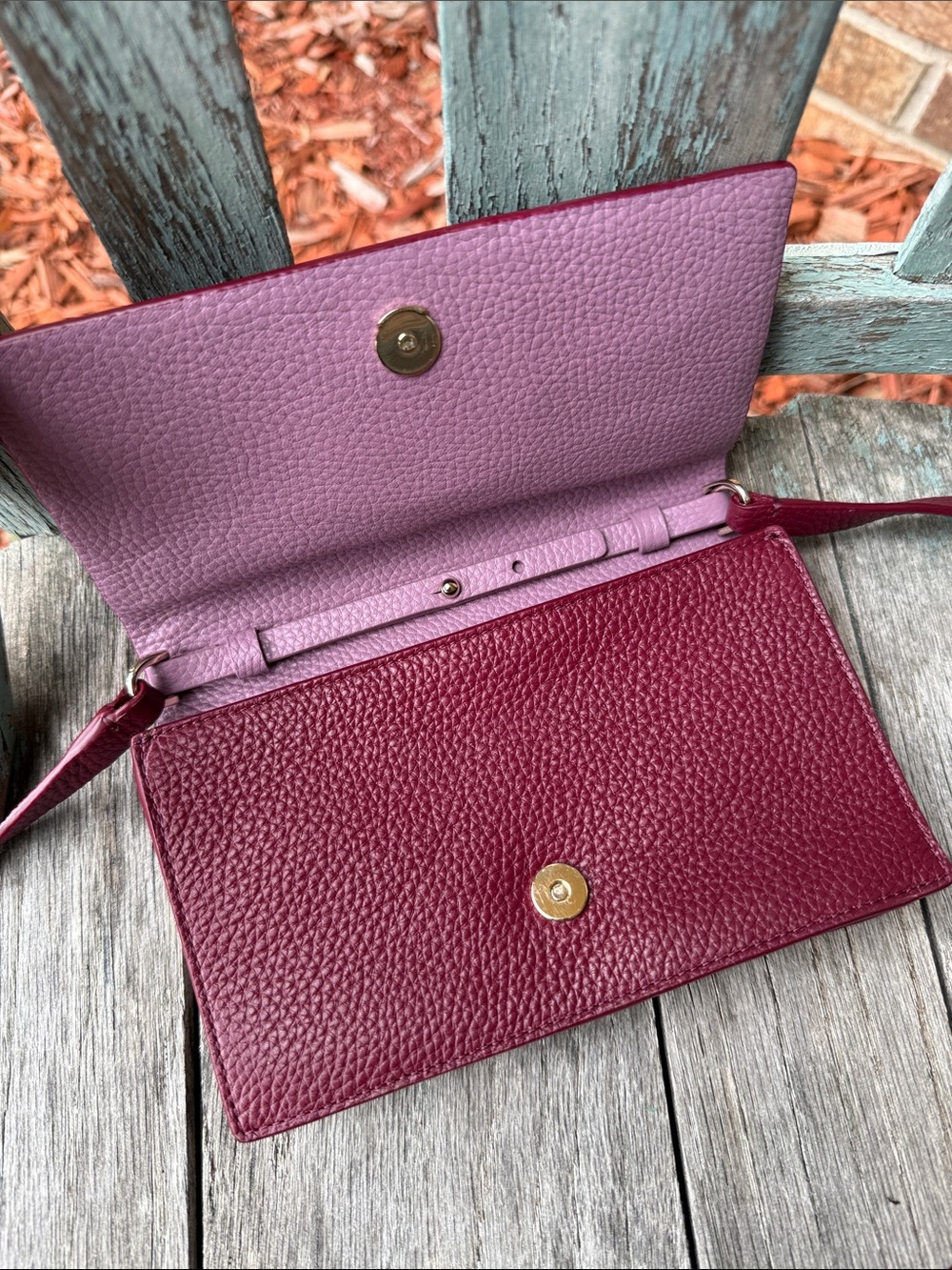 Kate spade โ ๏ธ Maroon Eden Lane Jacinda Crossbody Bag w/a darling bow ๐ accent - Picture 11 of 15